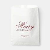 Classic Christmas Favor Bags | Deep Red Script フェイバーバッグ (正面)