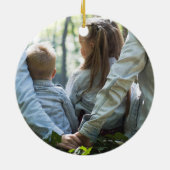 Classic Christmas Floral 2 Photos セラミックオーナメント (裏面)