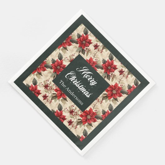 Classic Christmas Flowers Napkins Rustic Elegance (コーナー)