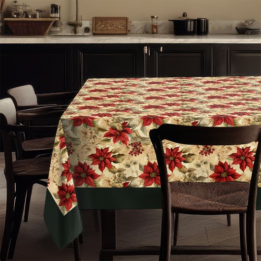 Classic Christmas Flowers Tablecloth Cozy Style テーブルクロス