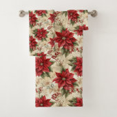 Classic Christmas Flowers Tablecloth Cozy Style バスタオルセット (インサイチュ)