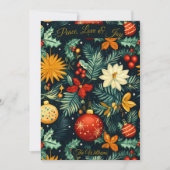 Classic Christmas foliage with red and gold accent シーズンカード (正面)