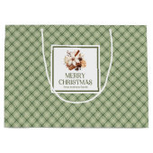 Classic Christmas Gift Bag Soft Pastel Nordic Styl ラージペーパーバッグ (正面)