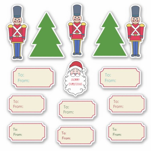  Classic Christmas Gift Tag Stickers  シール (正面)