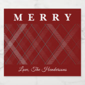Classic Christmas Gingham Custom スパークリングワインラベル (シングルラベル)