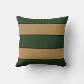 Classic Christmas Green And Gold Stripes クッション (裏面)