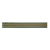 Classic Christmas Green And Gold Stripes サテンリボン (正面)