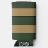 Classic Christmas Green And Gold Stripes スリム缶クーラー (裏面)