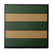 Classic Christmas Green And Gold Stripes タイル (正面)