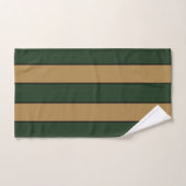 Classic Christmas Green And Gold Stripes バスタオルセット (ハンドタオル)