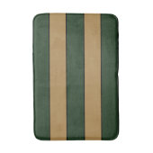 Classic Christmas Green And Gold Stripes バスマット (正面縦)