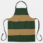 Classic Christmas Green And Gold Stripes Apron エプロン (正面)