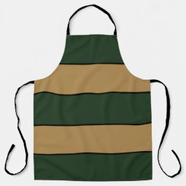 Classic Christmas Green And Gold Stripes Apron エプロン