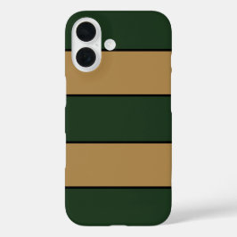 Classic Christmas Green And Gold Stripes iPhone 16ケース
