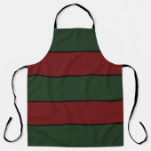 Classic Christmas Green And Red Stripes エプロン (正面)