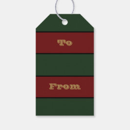 Classic Christmas Green And Red Stripes ギフトタグ