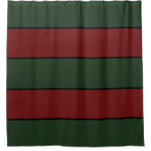Classic Christmas Green And Red Stripes シャワーカーテン (正面)