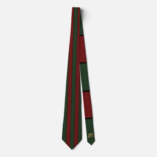 Classic Christmas Green And Red Stripes ネクタイ (正面)