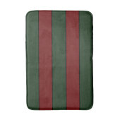 Classic Christmas Green And Red Stripes バスマット (正面縦)