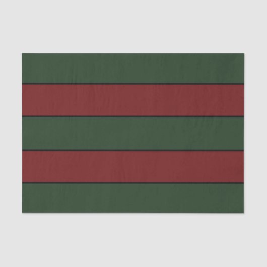 Classic Christmas Green And Red Stripes 薄葉紙 (正面)