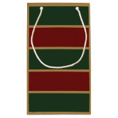 Classic Christmas Green And Red With Gold Trim スモールペーパーバッグ (裏面)