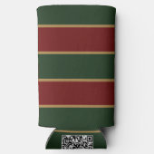 Classic Christmas Green And Red With Gold Trim スリム缶クーラー (裏面)