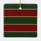 Classic Christmas Green And Red With Gold Trim セラミックオーナメント (裏面)