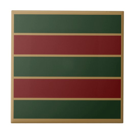 Classic Christmas Green And Red With Gold Trim タイル (正面)