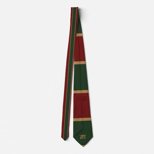 Classic Christmas Green And Red With Gold Trim ネクタイ (裏面)