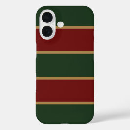 Classic Christmas Green And Red With Gold Trim iPhone 16ケース