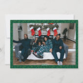 Classic Christmas Green Botanical Festive Photo シーズンカード (裏面)