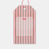 Classic Christmas Green Red Stripes  ギフトタグ (正面)