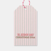 Classic Christmas Green Red Stripes  ギフトタグ (裏面)