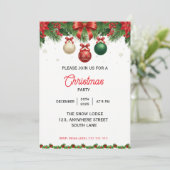 Classic Christmas Holiday Party Invitation セーブザデート (スタンド正面)
