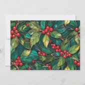 Classic Christmas Holly Flat Holiday Card シーズンカード (裏面)