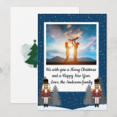 Classic Christmas Nutcracker Photo Holiday Card シーズンカード (正面/裏面)
