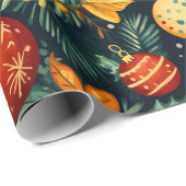 Classic Christmas Ornaments & Holiday Foliage ラッピングペーパー (ロールコーナー)