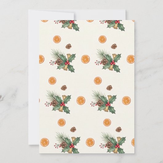 Classic Christmas Party Invitation Holly Frame 招待状 (裏面)