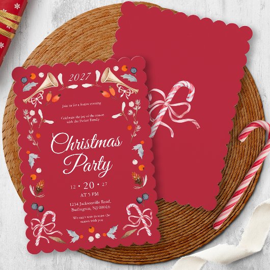 Classic Christmas Party Invite 招待状