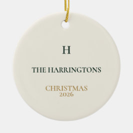Classic Christmas Personalized Family Monogram セラミックオーナメント