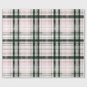 Classic Christmas pink and green Plaid ラッピングペーパー (フラット)