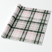 Classic Christmas pink and green Plaid ラッピングペーパー (アンロールド)