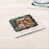 Classic Christmas Plaid Photo Template ID1141B ペーパーコースター (アングル)