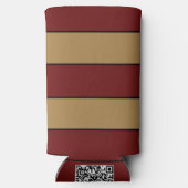 Classic Christmas Red And Gold Stripes スリム缶クーラー (裏面)