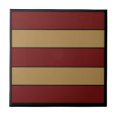 Classic Christmas Red And Gold Stripes  タイル (正面)