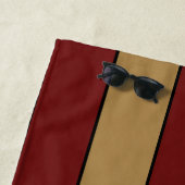 Classic Christmas Red And Gold Stripes ビーチタオル (インサイチュ)