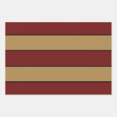 Classic Christmas Red And Gold Stripes ラッピングペーパーシート (正面)