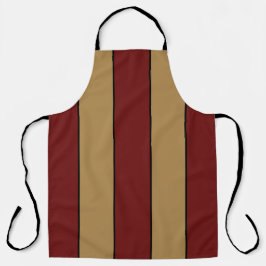 Classic Christmas Red And Gold Stripes Apron エプロン