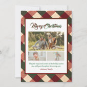 Classic Christmas Red Green Plaid 3 Photo  シーズンカード (正面)