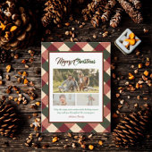 Classic Christmas Red Green Plaid 3 Photo シーズンポストカード